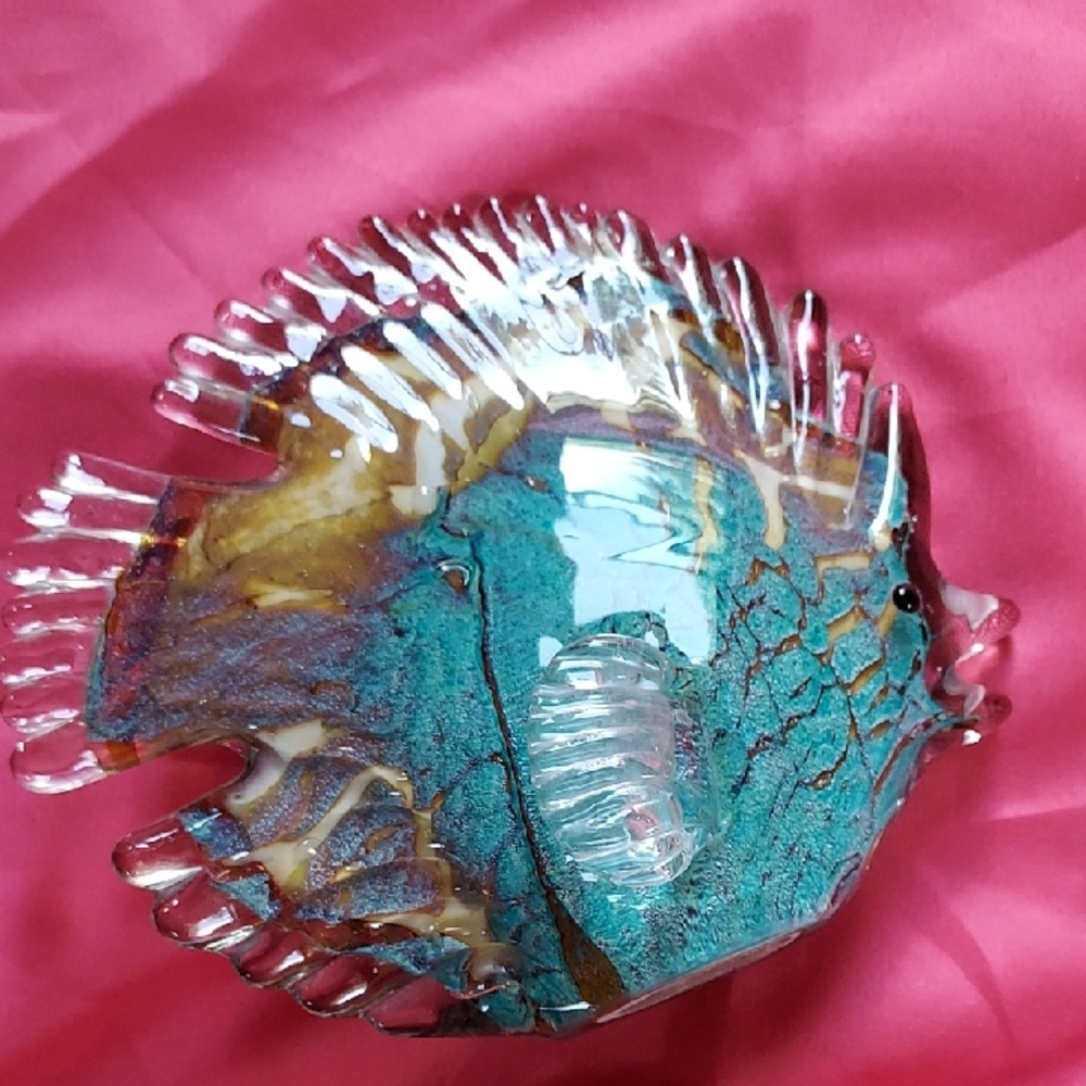Handcrafted Glass Fish Figurine - Multicolor